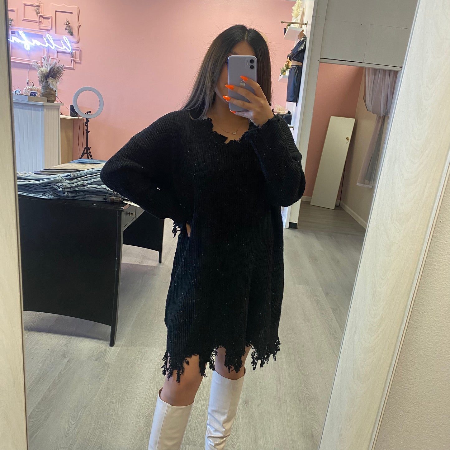 Speckle Me Dress (Black)